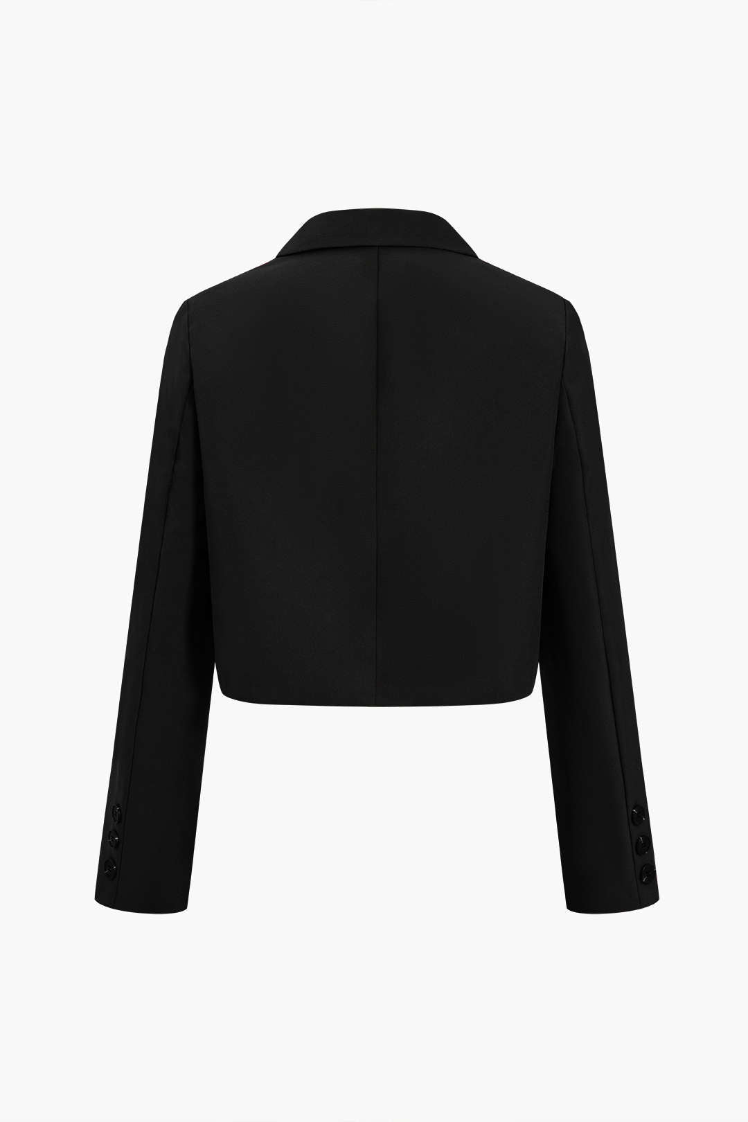 Siyah Kadife Düğmeli Blazer