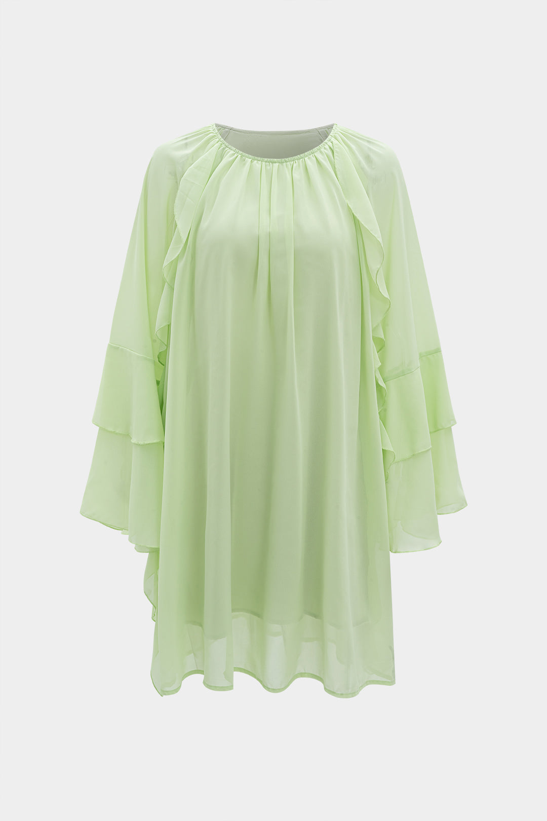 Fırfır Katmanlı Uzun Kollu Gömlek