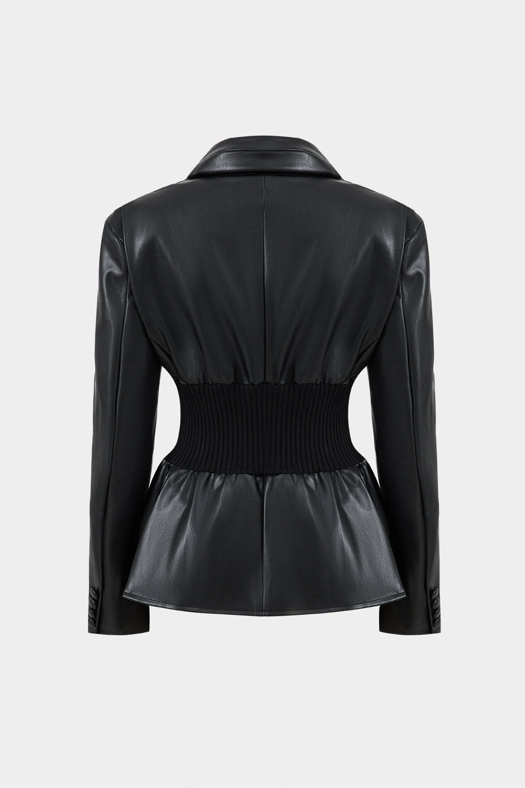 Antrasit Siyah Suni Derili Patchworklı Blazer Modeli