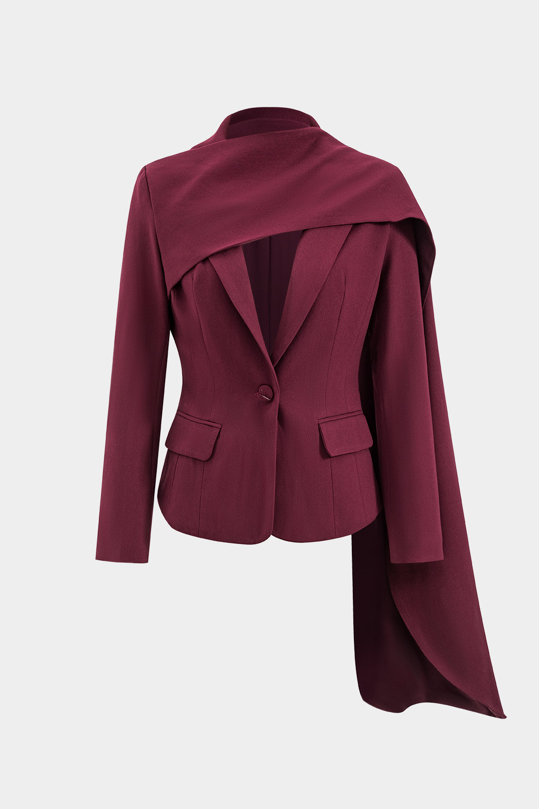 ÇokRenkliDesenli PatchworkUzunKollu Çentikli Yaka Blazer