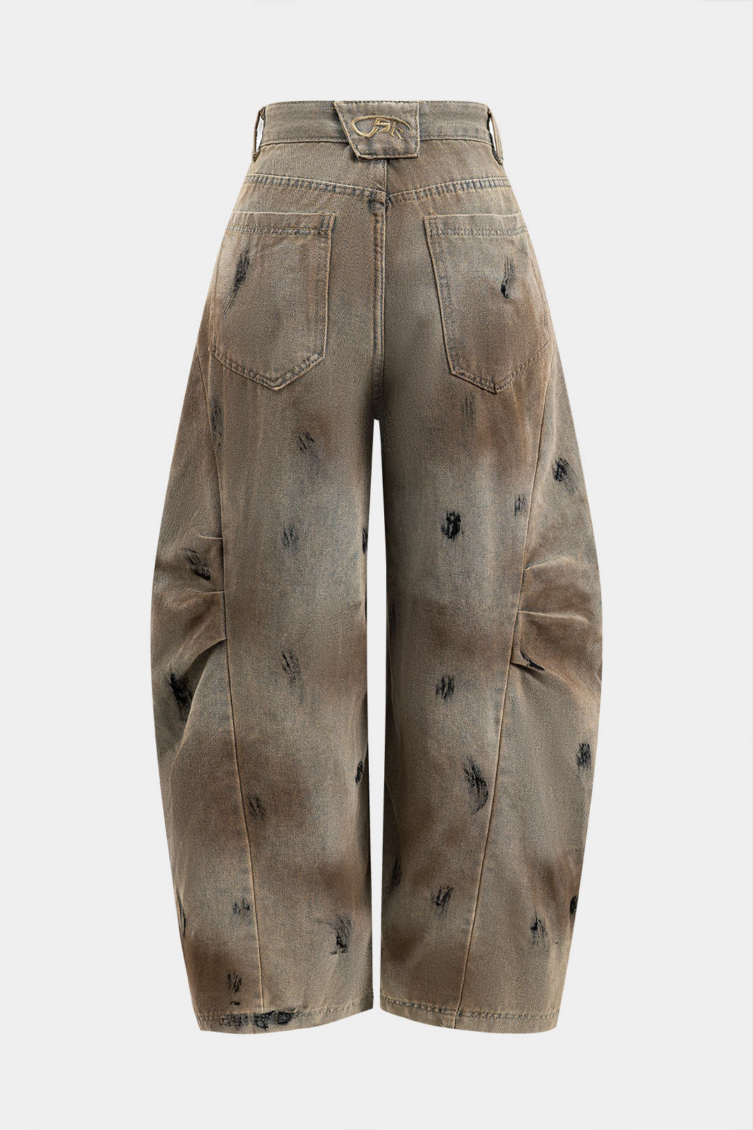 Kirli Denim Geniş Paça Varil Jean