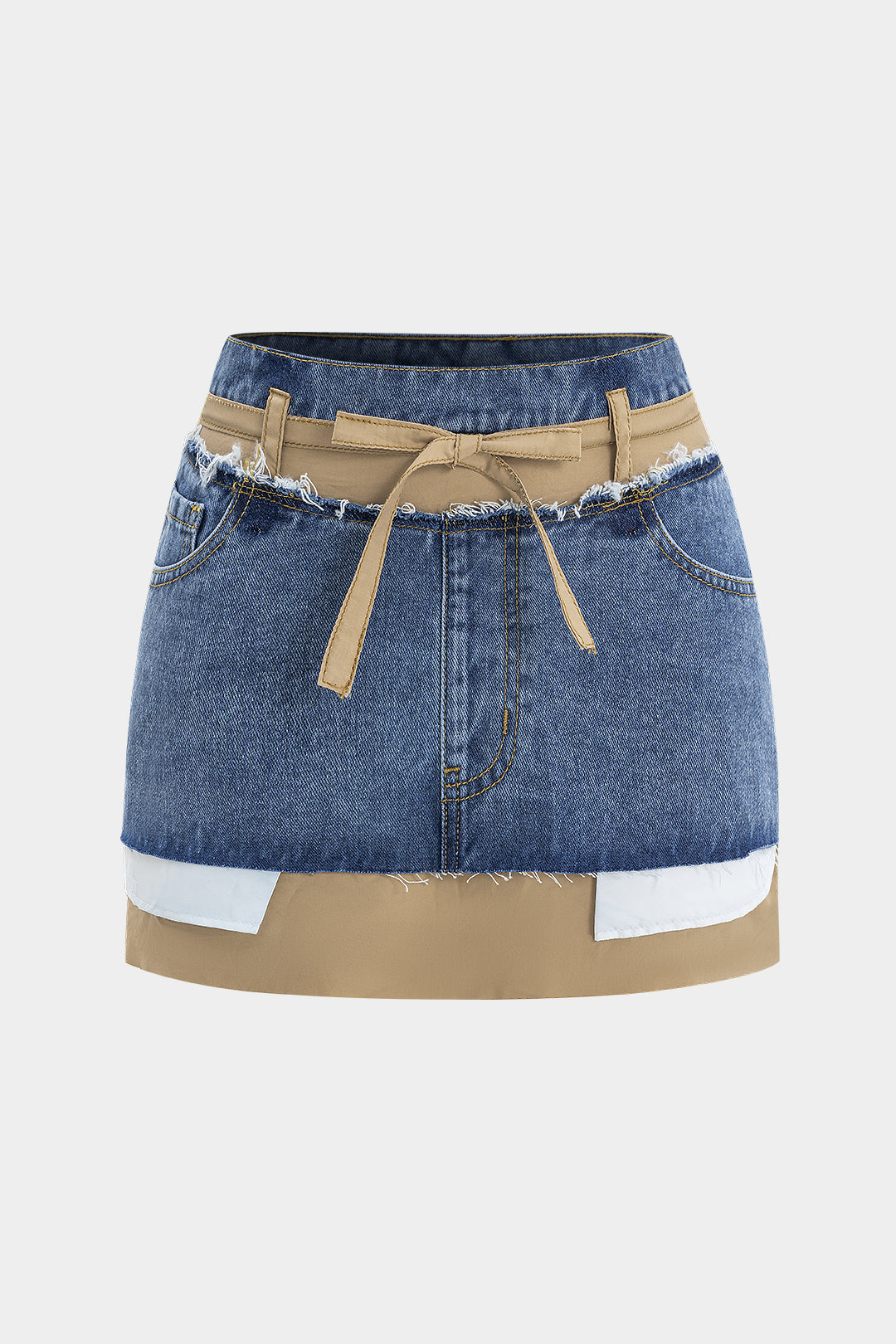 Denim Patchwork Mini Etek
