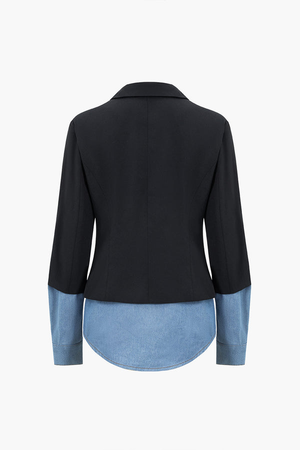 Jean Patchwork Yaka Blazer