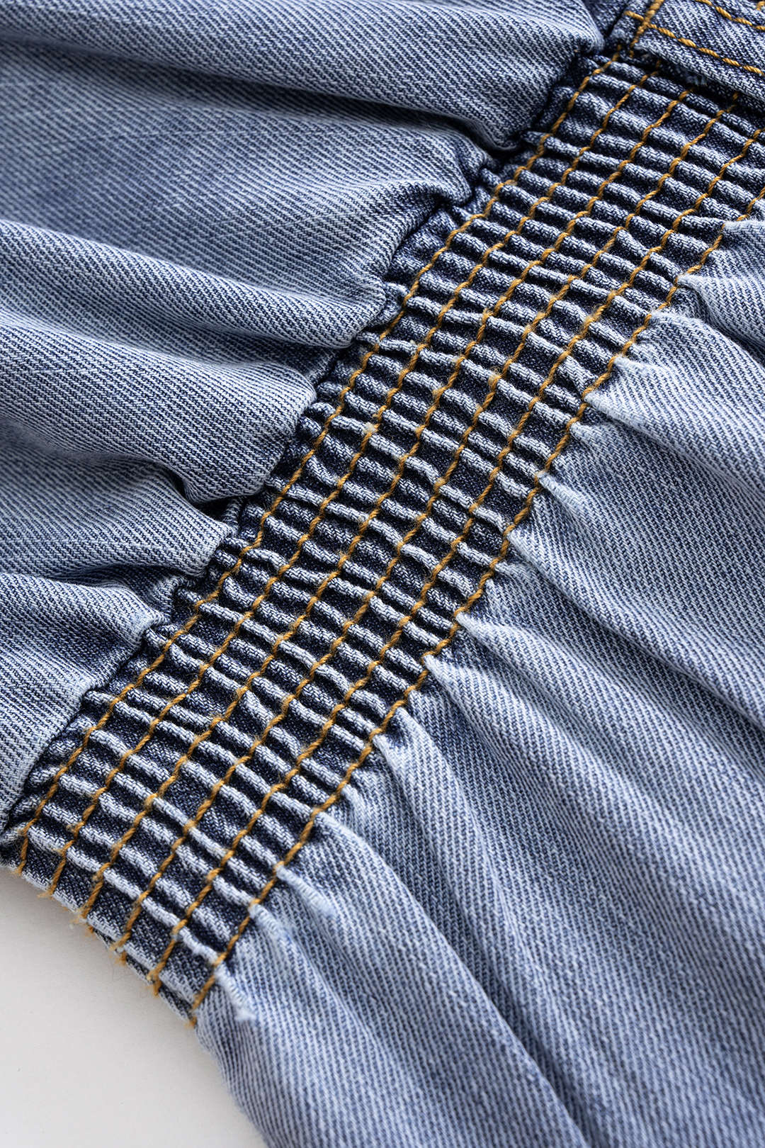 Kot Mavisi DenimDüğmeliBüzgülüKruvazeTasarım Elbise