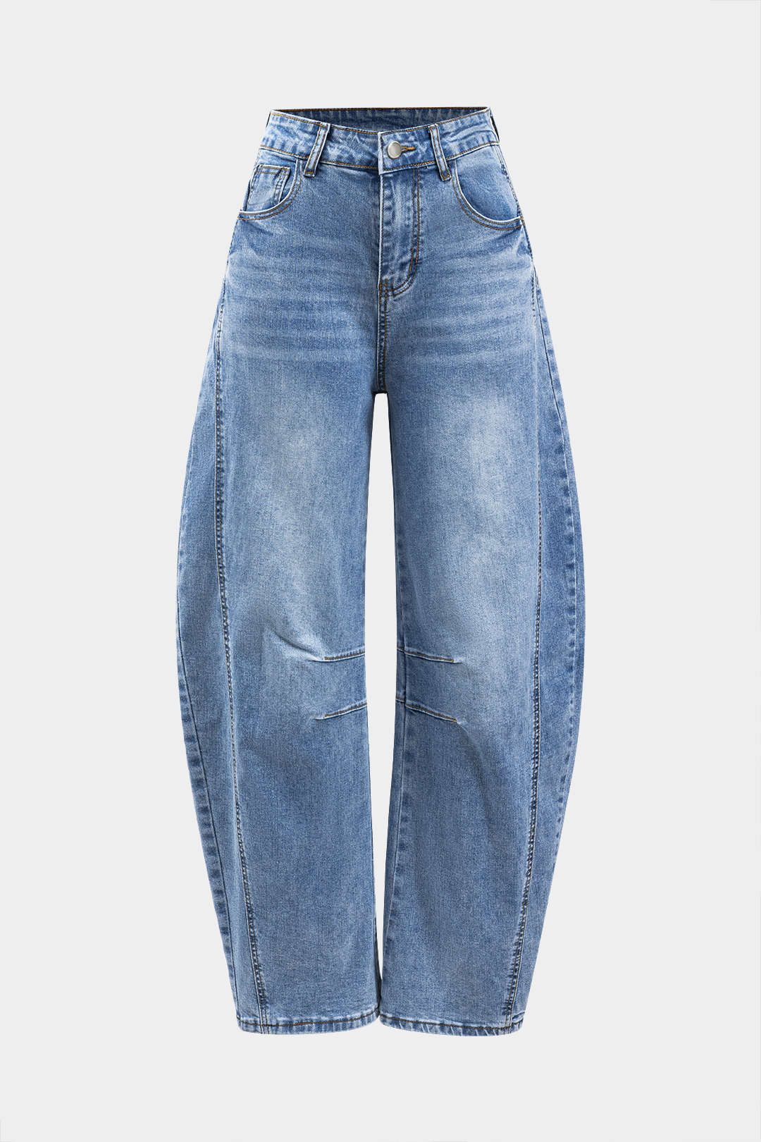 Mavi Denim Butonlu Cepli Geniş Paça Rahat Kesim Ceket