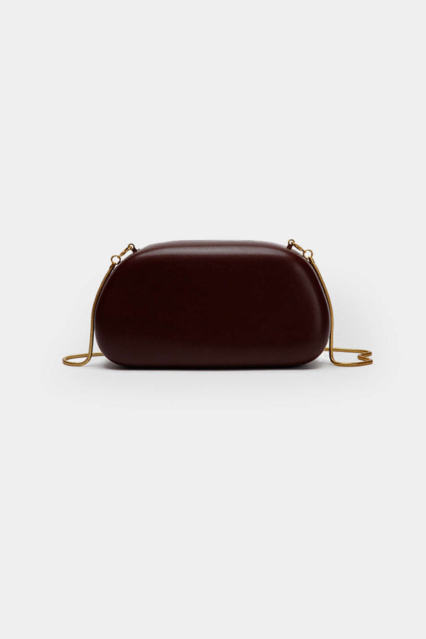 Suni Deri Metal Dekor Clutch Çanta