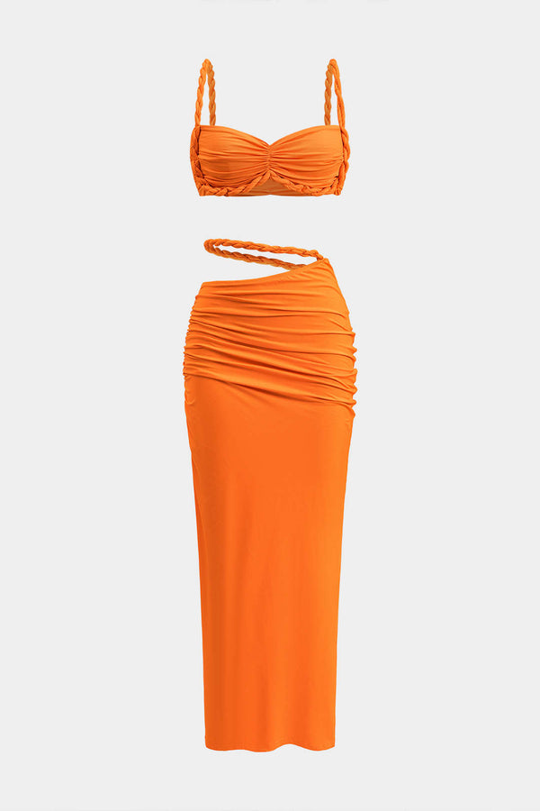 Sunset Crush: Saten Sırt Dekolteli Set