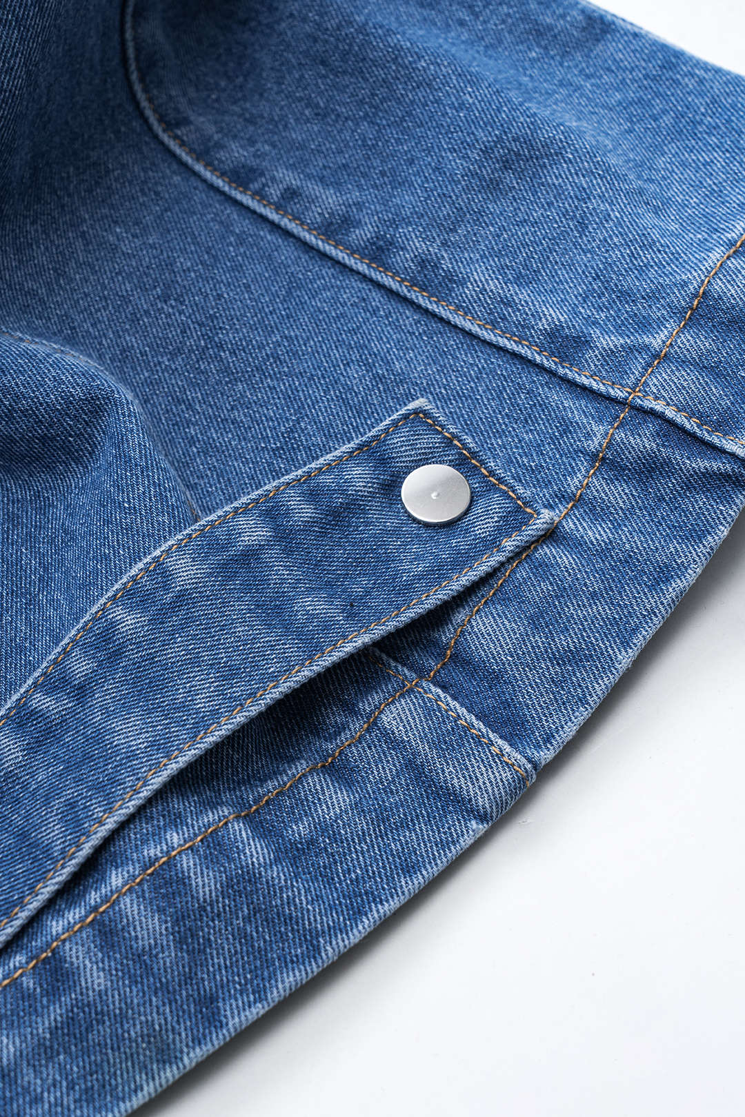 Lacivert Denim Yıkanmış Premium Geniş Paça Pantolon