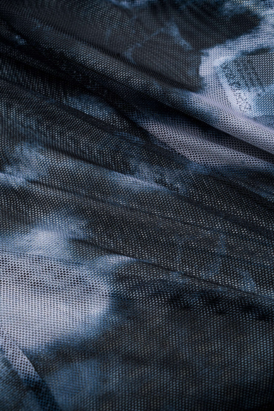 Tie Dye Baskılı Fileli Büstiyer Korse Uzun Kol Bodysuit