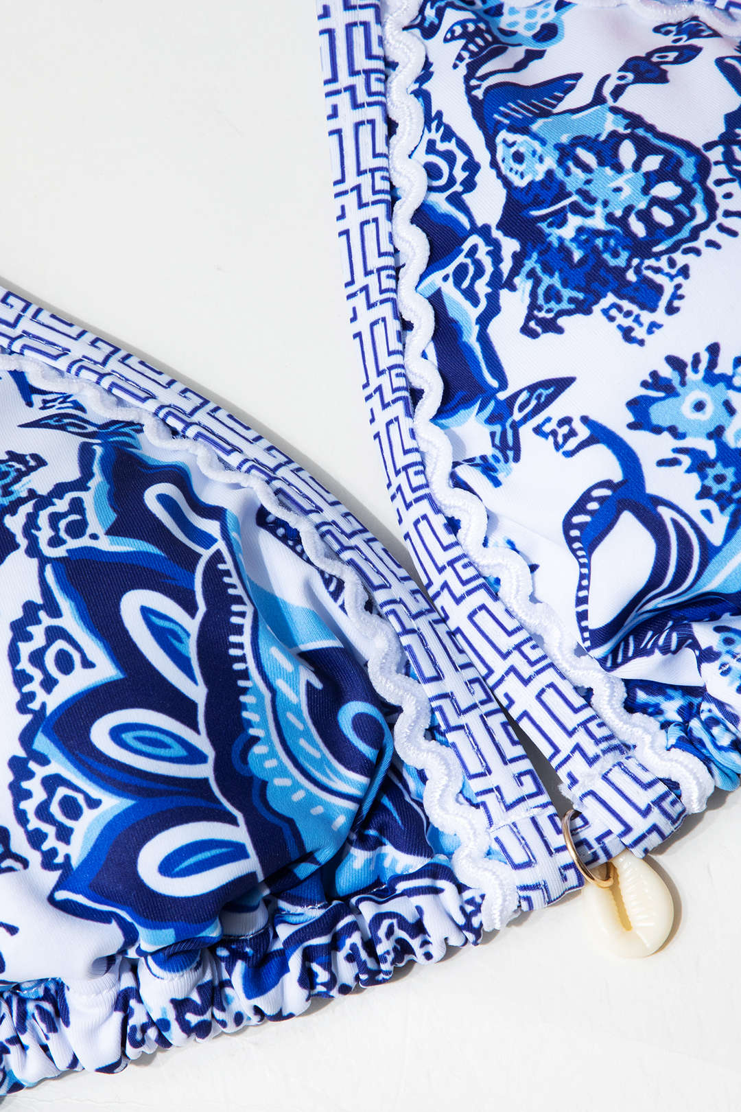 Retro Baskılı Halter Bikini Seti