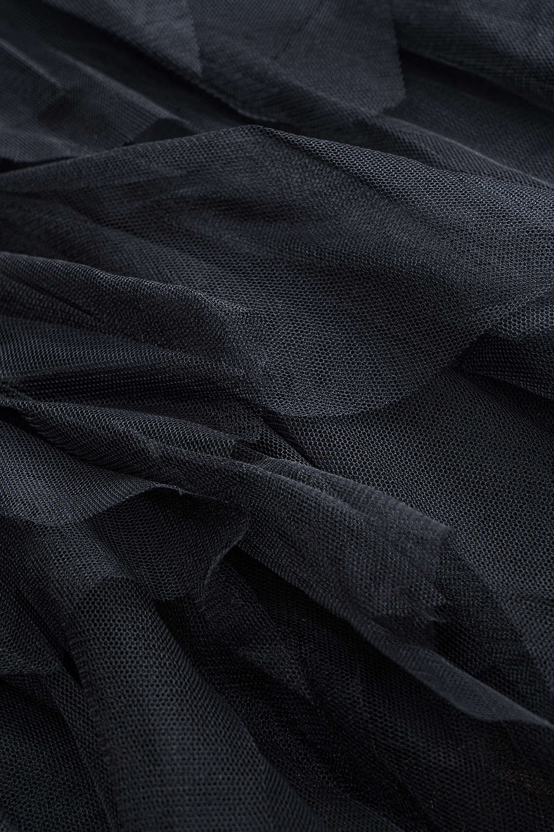 Denim Ağ Mesh Patchwork Kemerli Düğmeli Cepli Etek
