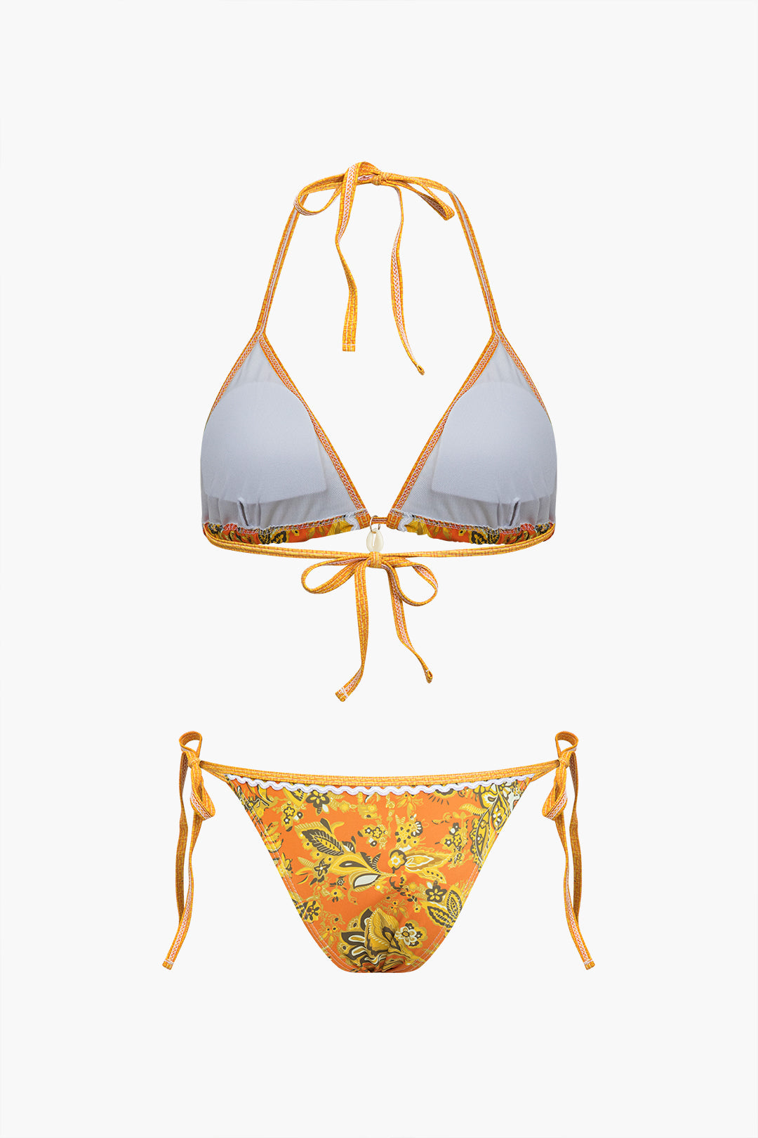 Retro Baskılı Halter Bikini Seti
