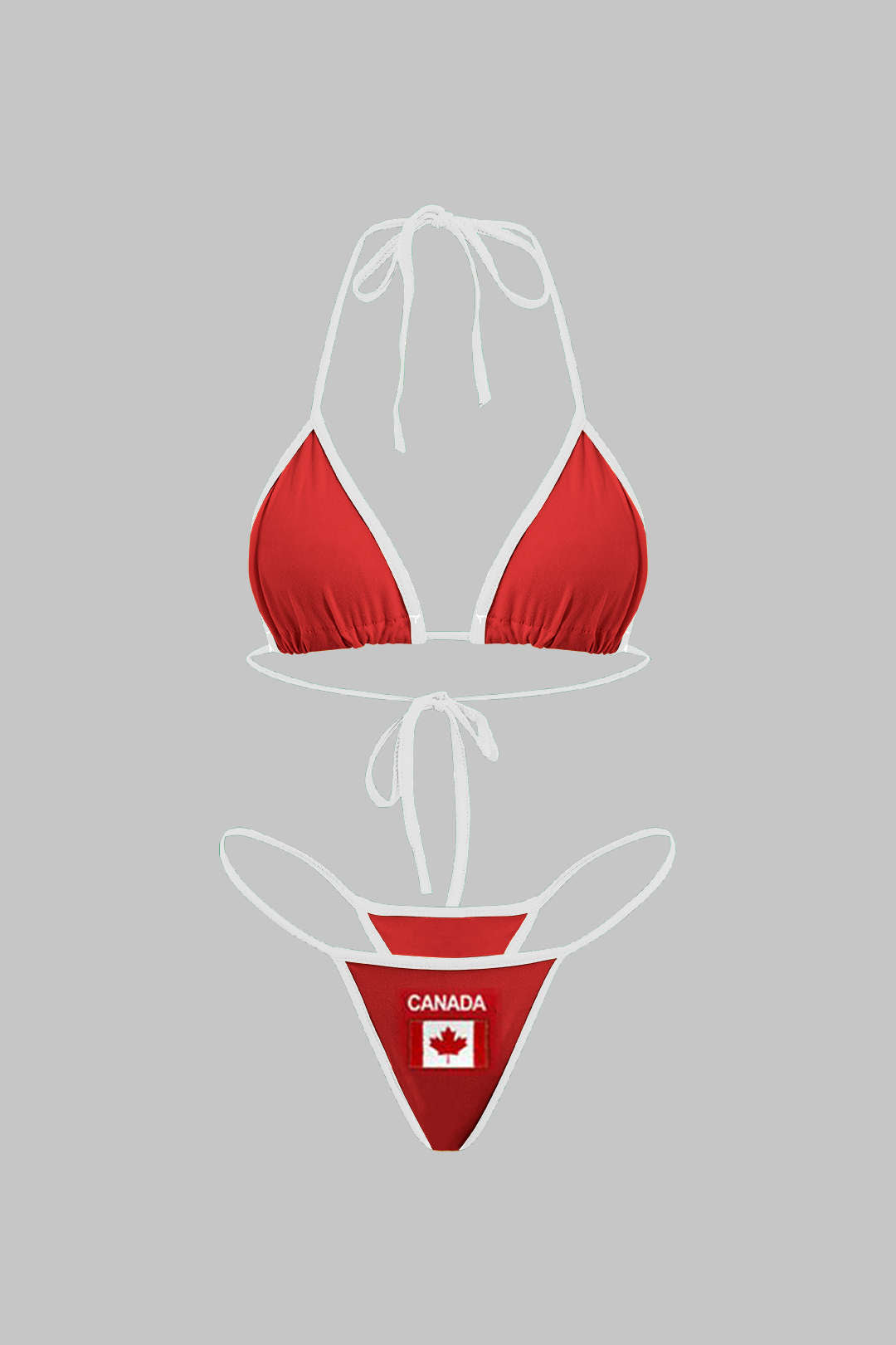 Jamaika İşlemeli Kontrast Bikini Seti