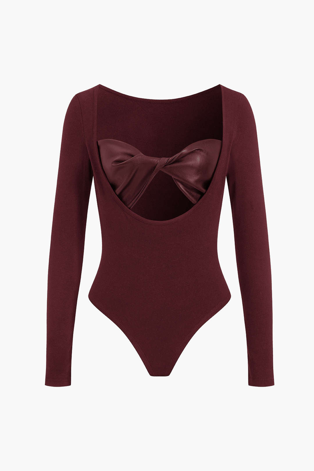Suni Derili Kesik Detaylı Uzun Kollu Bodysuit Şık Tasarım