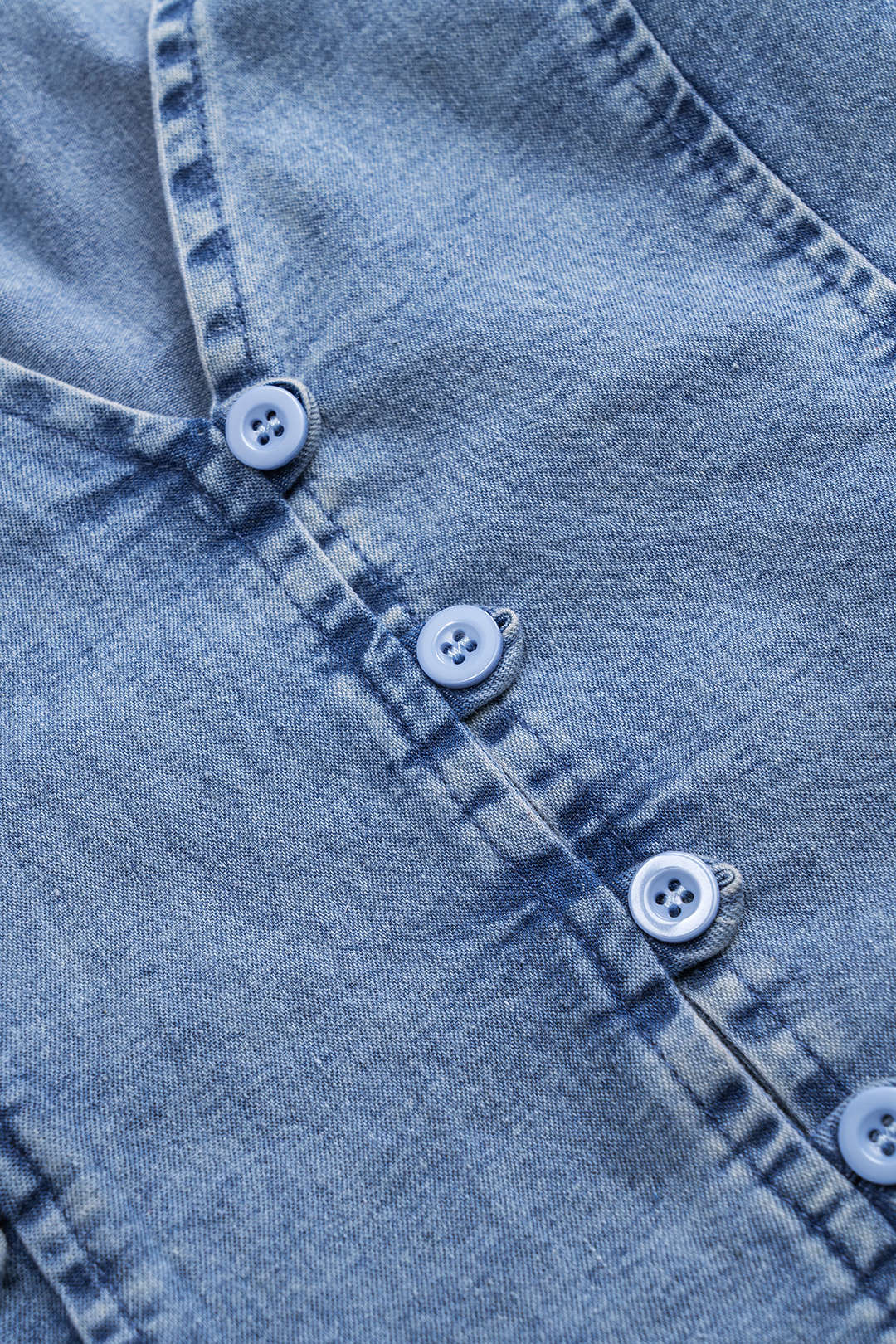 Denim Koyu Büzgülü Düğmeli Bağcıklı Zarafetli Yelek