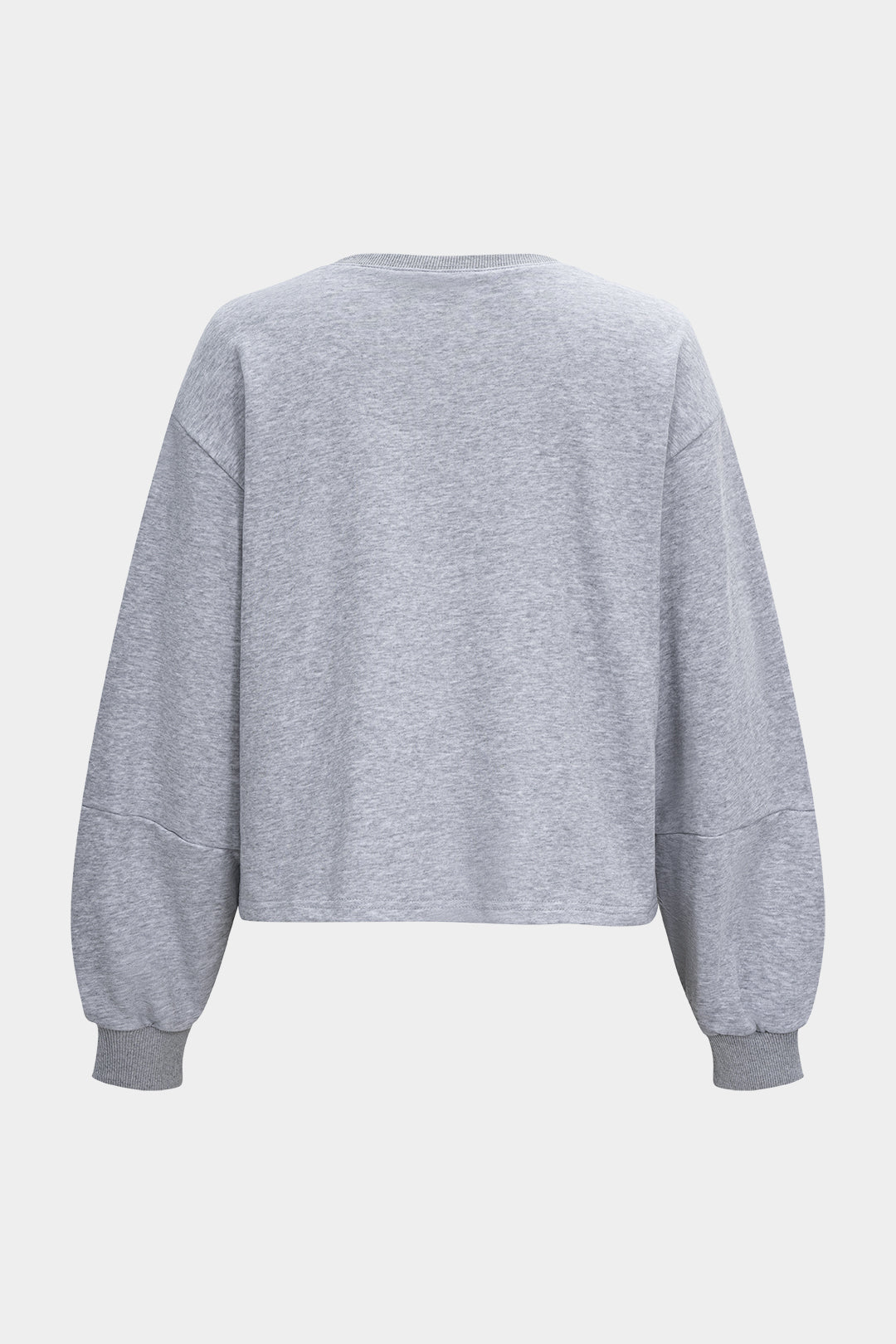 Düz Renkli Yuvarlak Yaka Çapraz Detaylı Günlük Sweatshirt