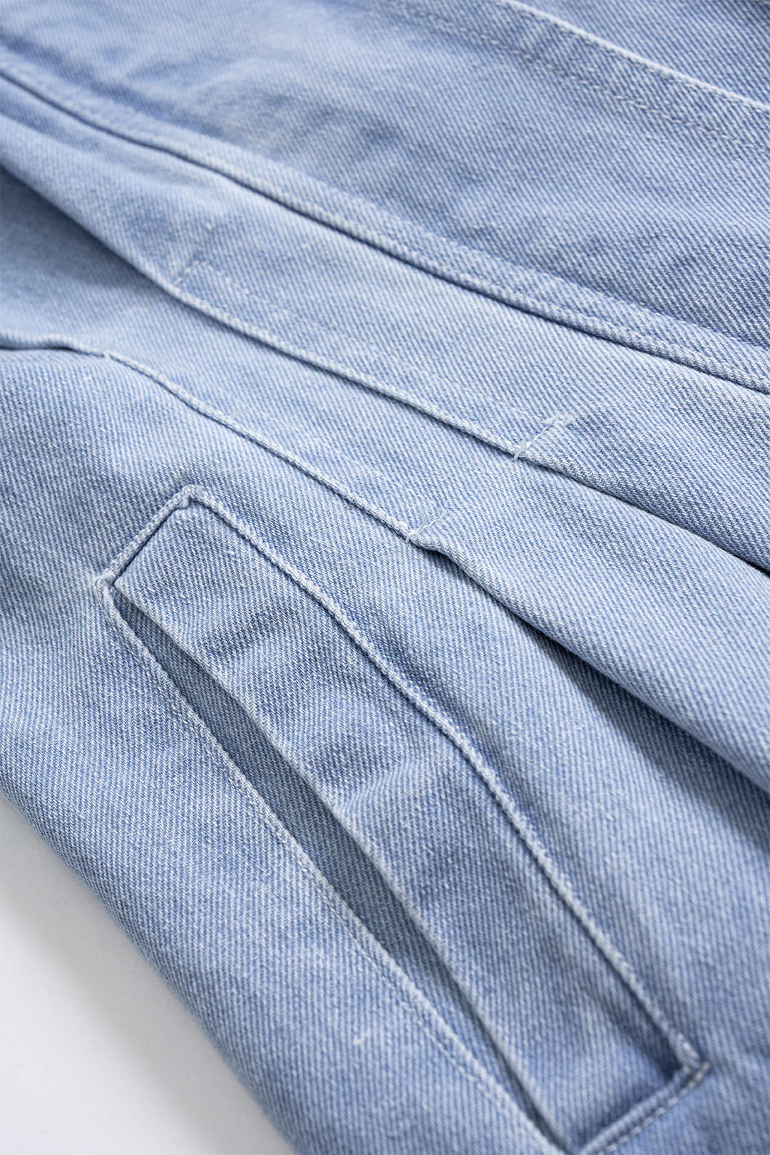 Kot Mavisi Denim Fermuarlı Belindeki Büzgülü Kaban