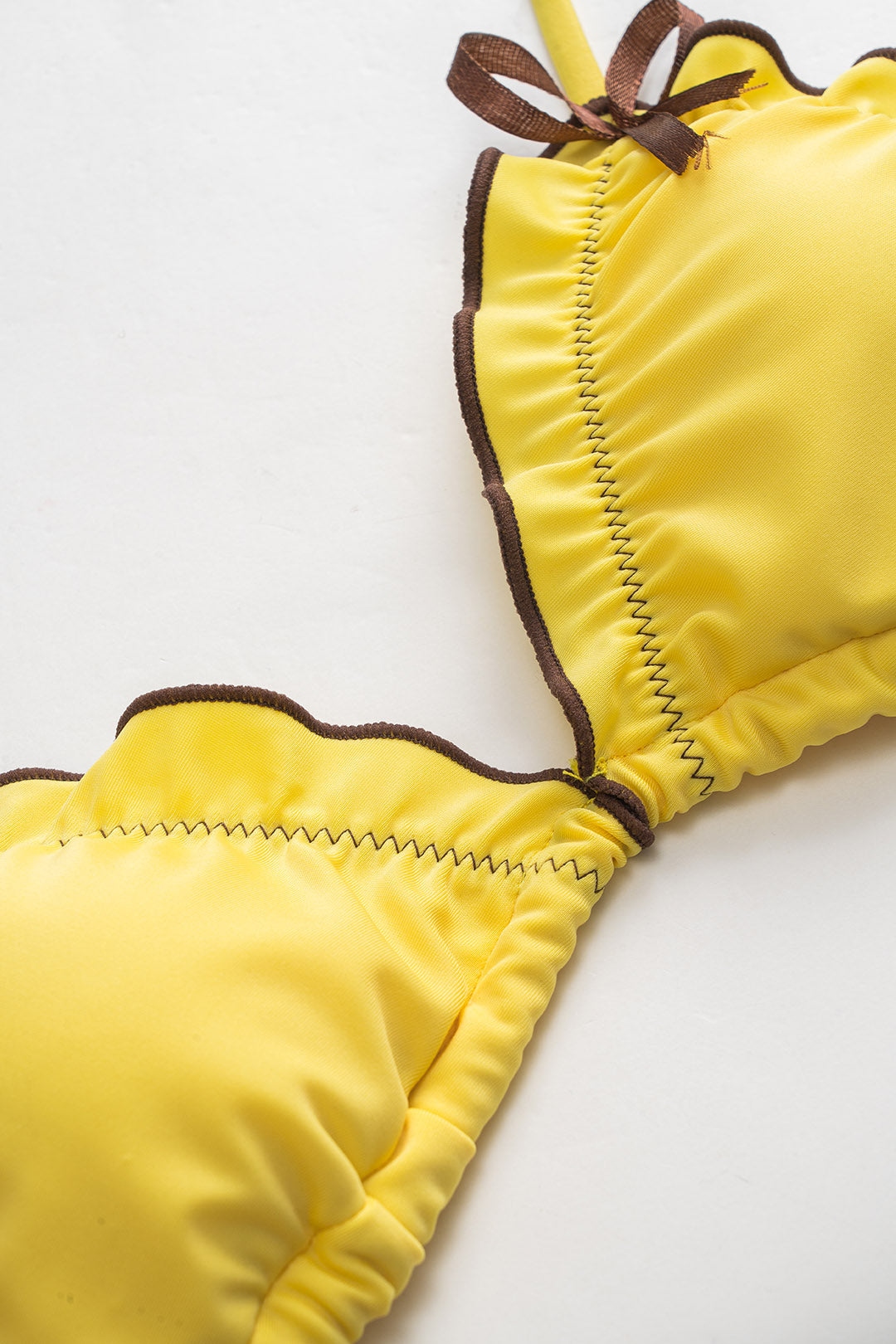 Volanlı Kırışık Bikini Seti