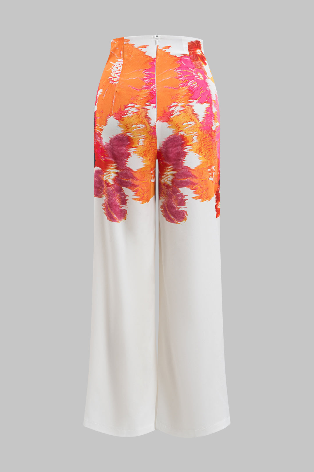 Çiçekli Desenli Off Shoulder Uzun Kollu Bluz Ve Fermuarlı Geniş Paça Pantolon Seti