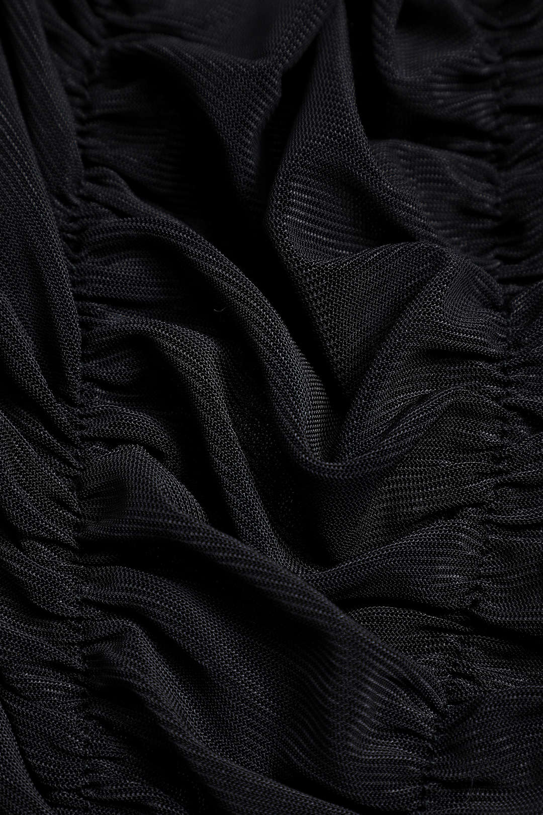 Ağ Dokulu Patchwork V Yaka Büzgülü Uzun Kollu Bluz Şık