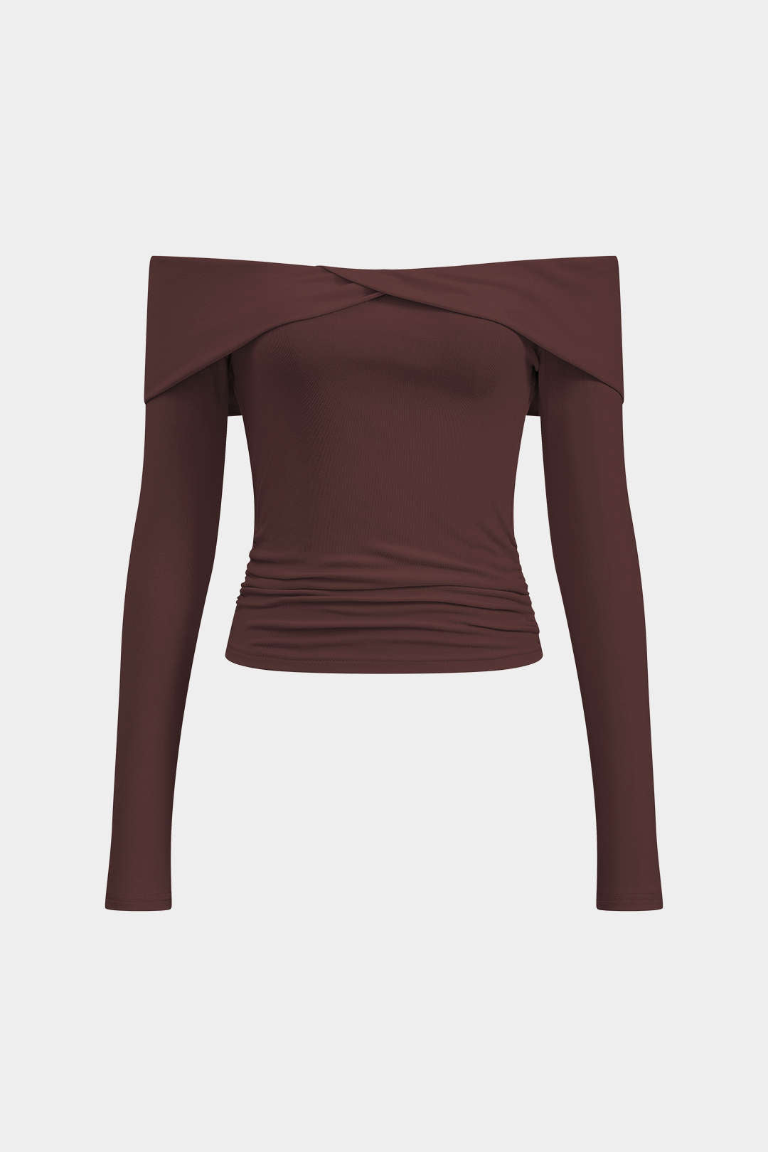 Omuz Açık Uzun Kollu Bluz Polyester Günlük Şık Tasarım