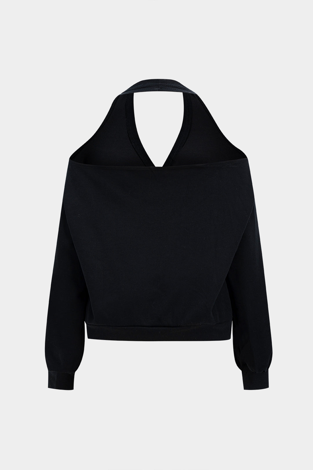 Halter Yaka Sırtı Açık Sweatshirt Şık Tasarım Günlük
