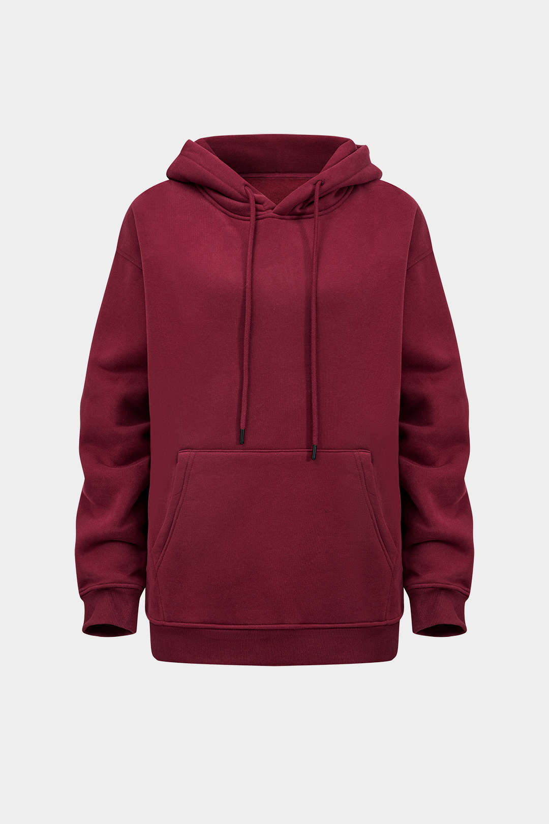 Düz Renkli Büzgülü Cep Kapüşonlu Bol Kesim Sweatshirt