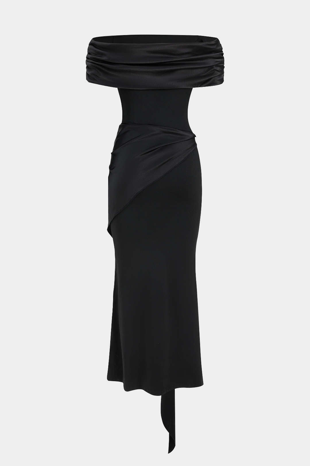 Koyu Lacivert Patchwork Desenli Maxi Polyester Elbise