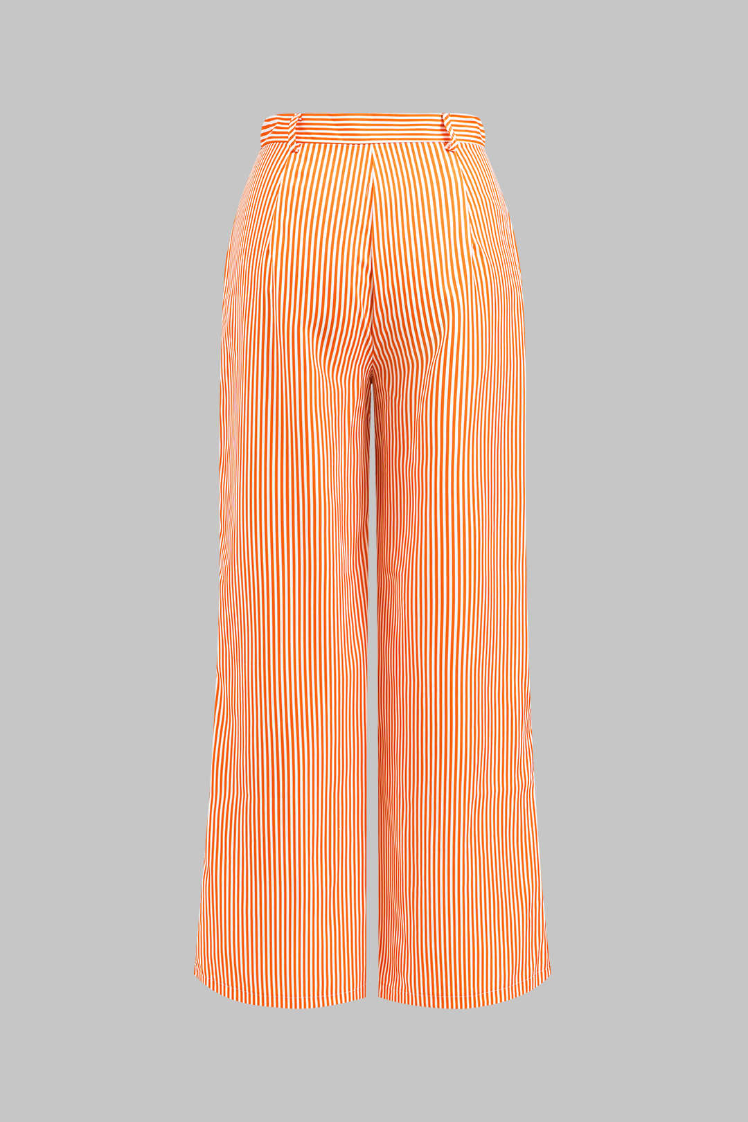 Çizgi Desenli 3D Çiçekli Kısa Kollu Bluz ve Düğmeli Geniş Paça Pantolon Takımı