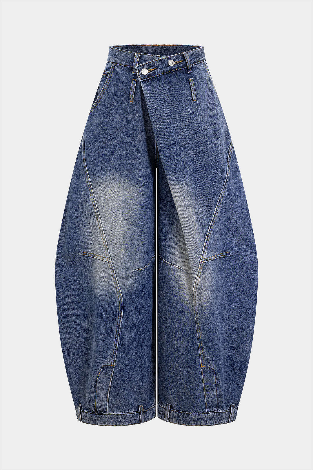 Koyu Mavi Yüksek Bel Denim Pantolon