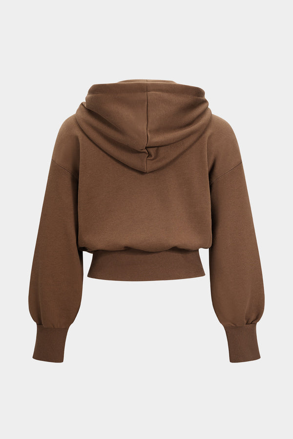 Düz Renk Kapüşonlu Kordonlu Hoodie Rahat Günlük Spor Giyim