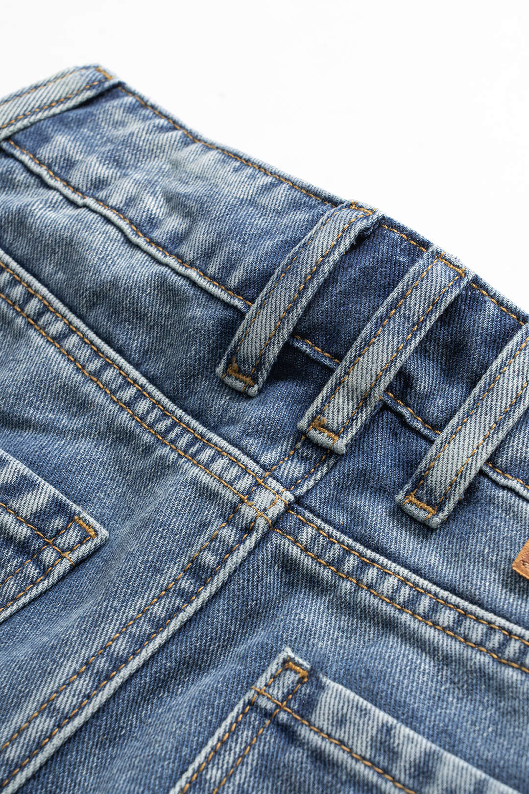 Denim Yıkanmış Cepli Etek