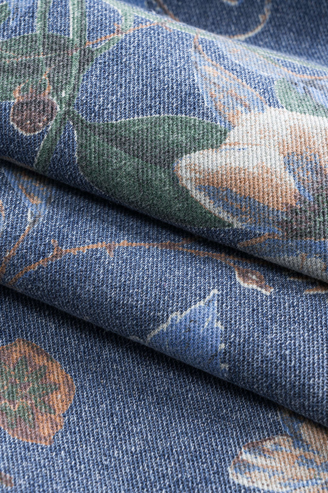 Retro Çiçek Desenli Denim Düğmeli Cep Geniş Paça Jean