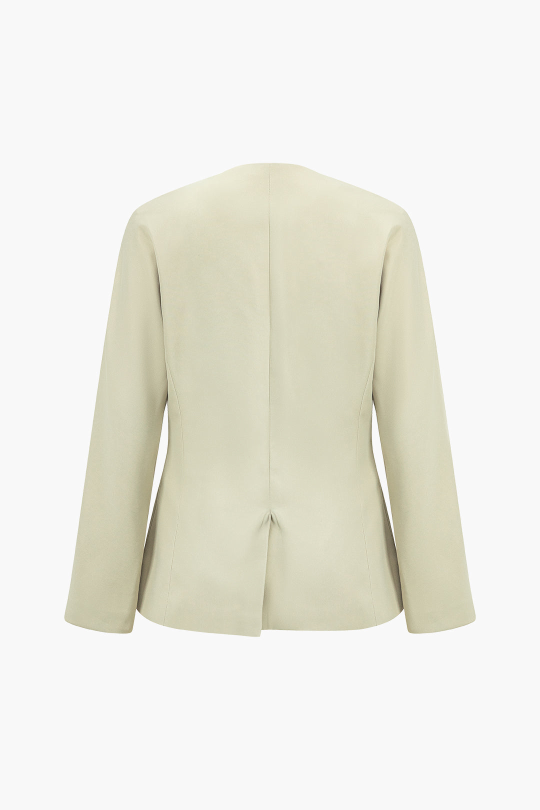 Koyu Siyah Uzun Polyester Cep Detaylandırılmış Blazer