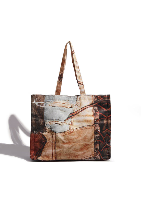 Soyut Desenli Tote Çanta