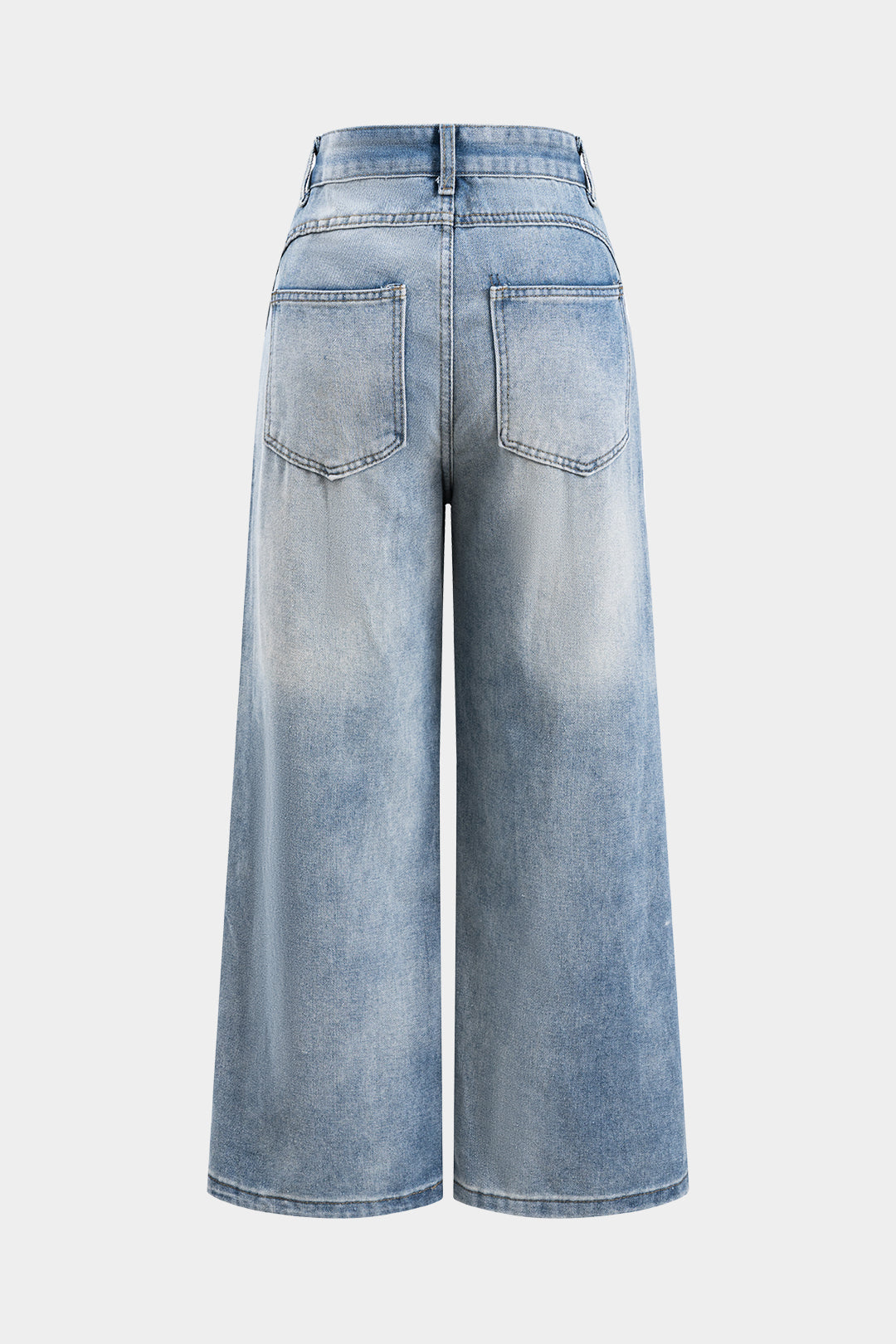 Denim Patchwork Düz Paça Jeanler