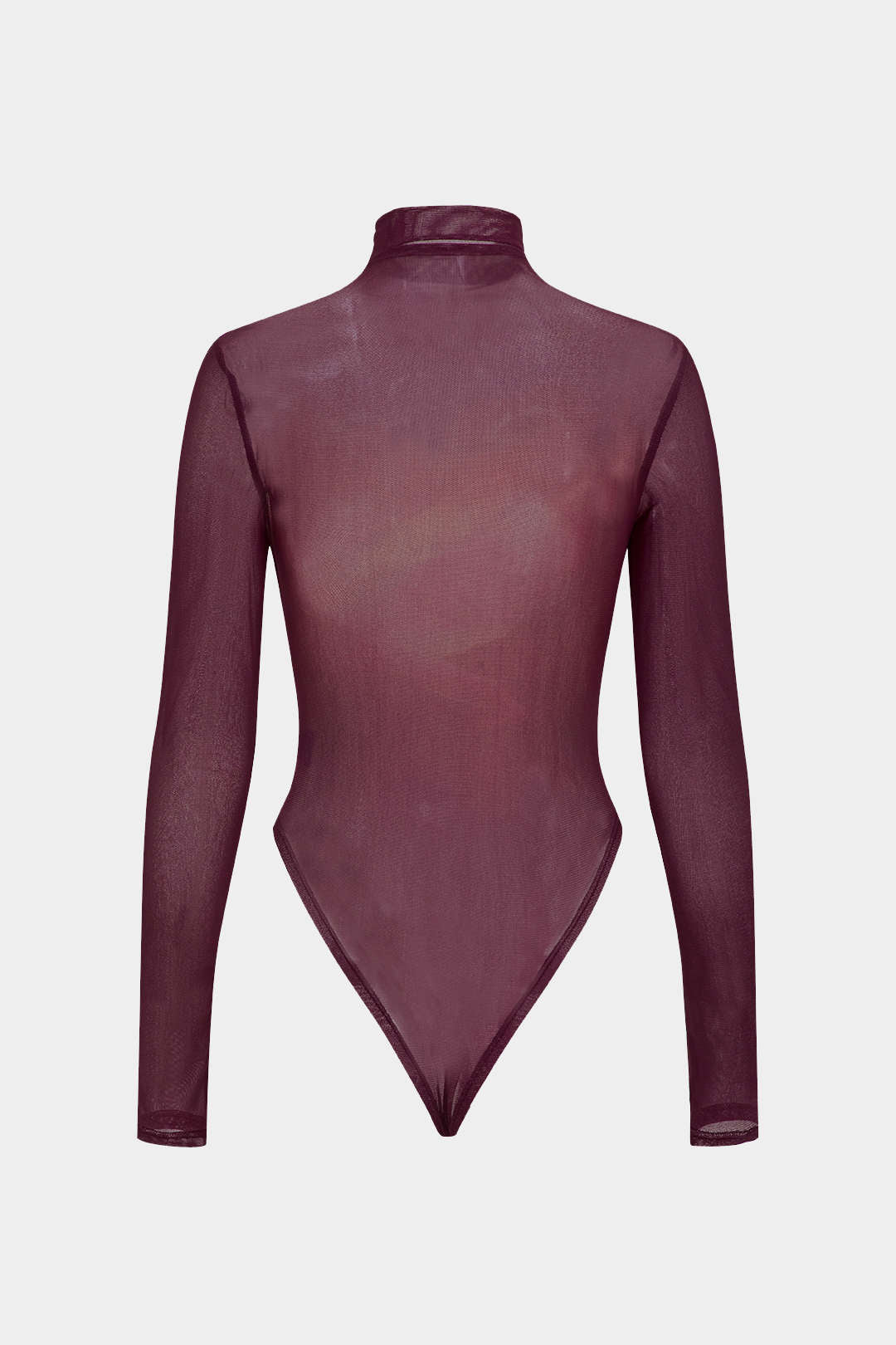 Ombre Etkili Desenli Fileli Uzun Kollu Bodysuit Şık Tasarım