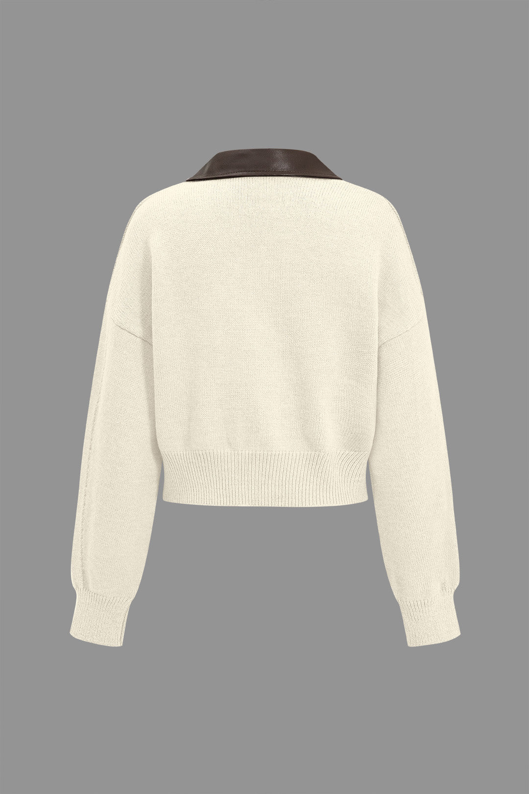 Koyu Gri PatchworkDesenliÇiftFermarlıDokulu Triko Hırka