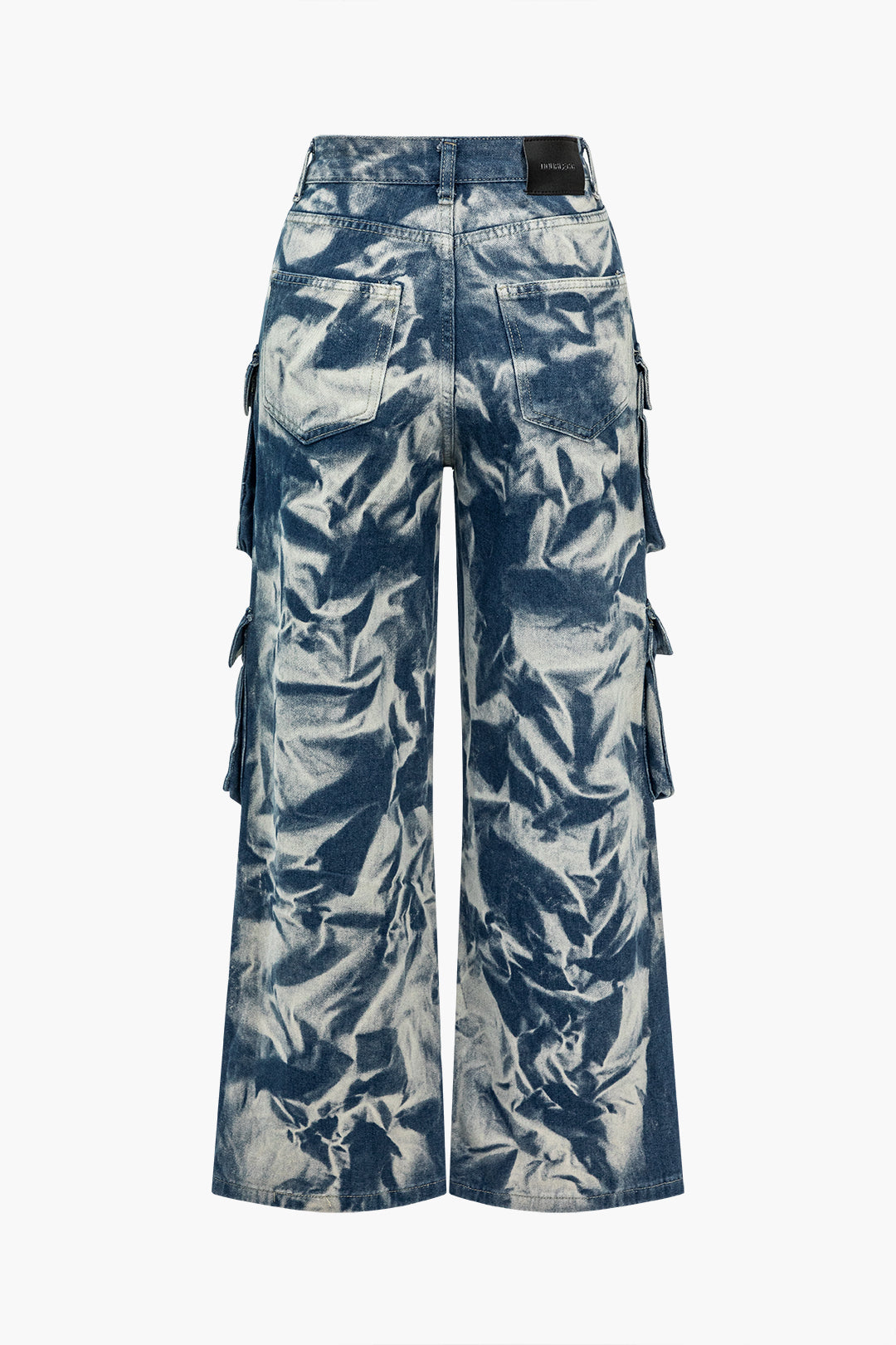 Batık Desenli (Tie Dye) Kapaklı Cepli Kargo Jean