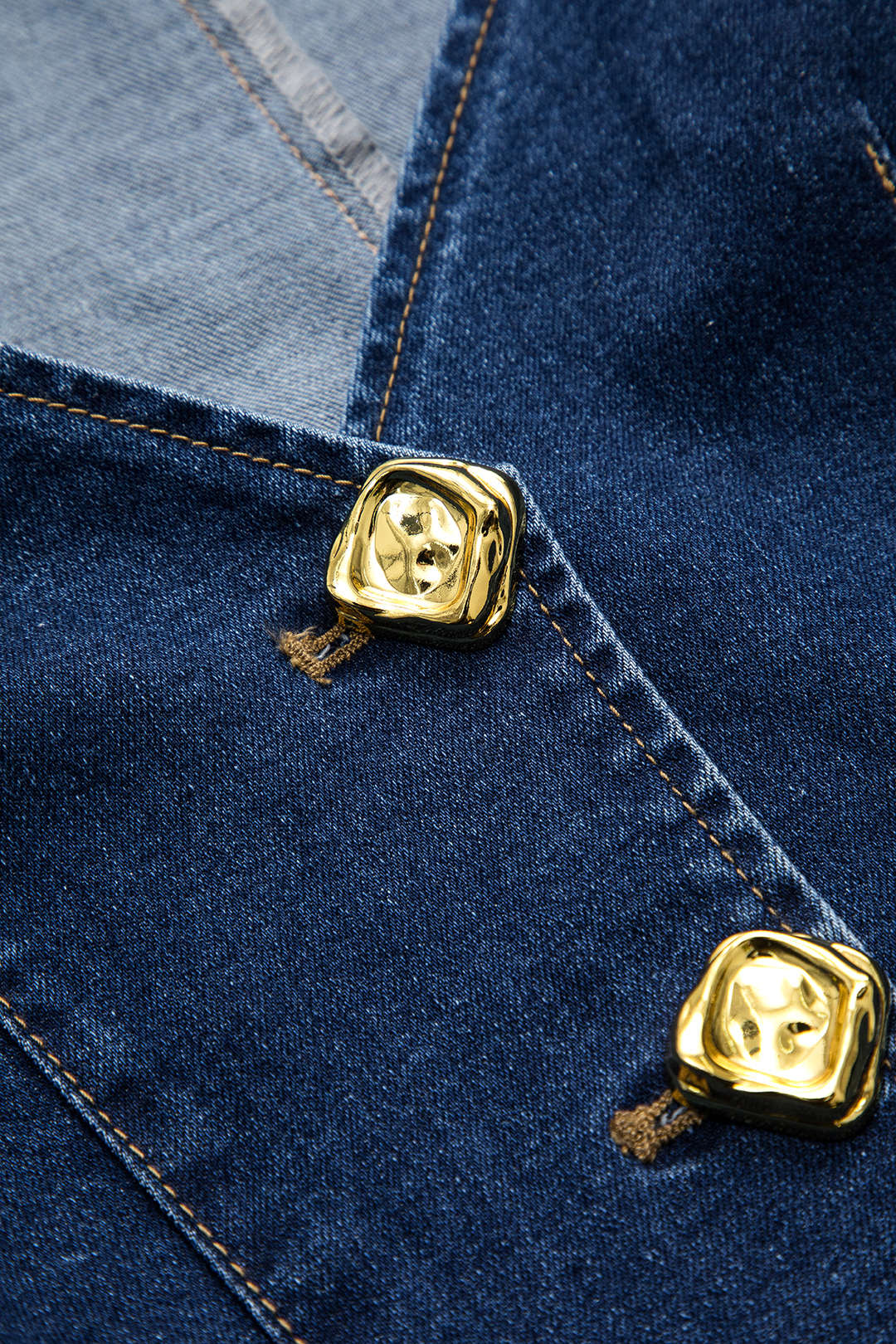 Denim Metalik Düğmeli Dış Giyim