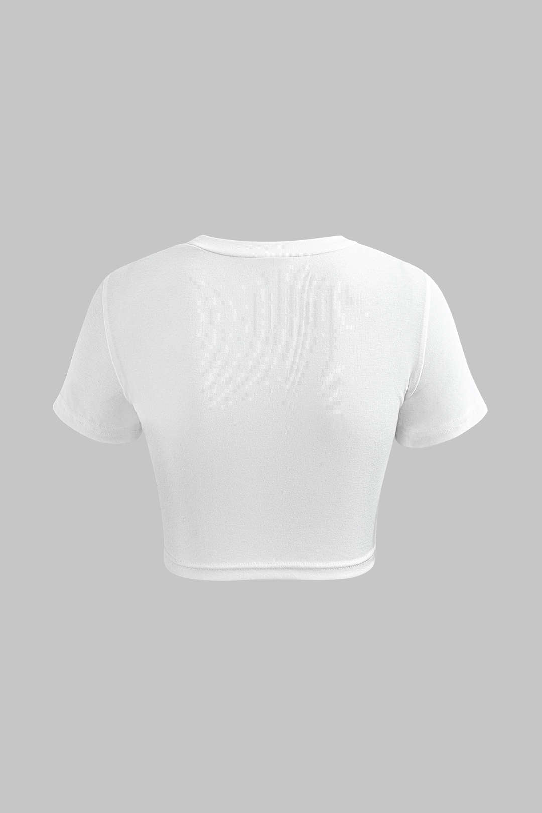 Basic Twist Hem Crop Tişört