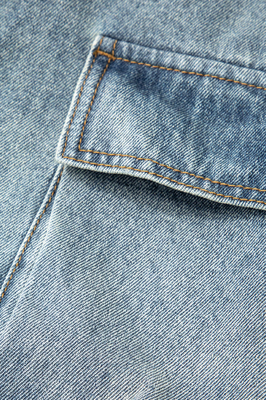 Çok Cepli Rulo Kenar Geniş Paça Kargo Jean