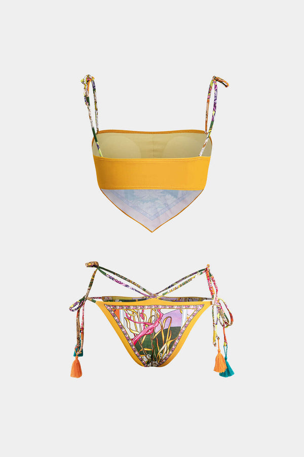 Çiçek Desenli Bikini Takımı