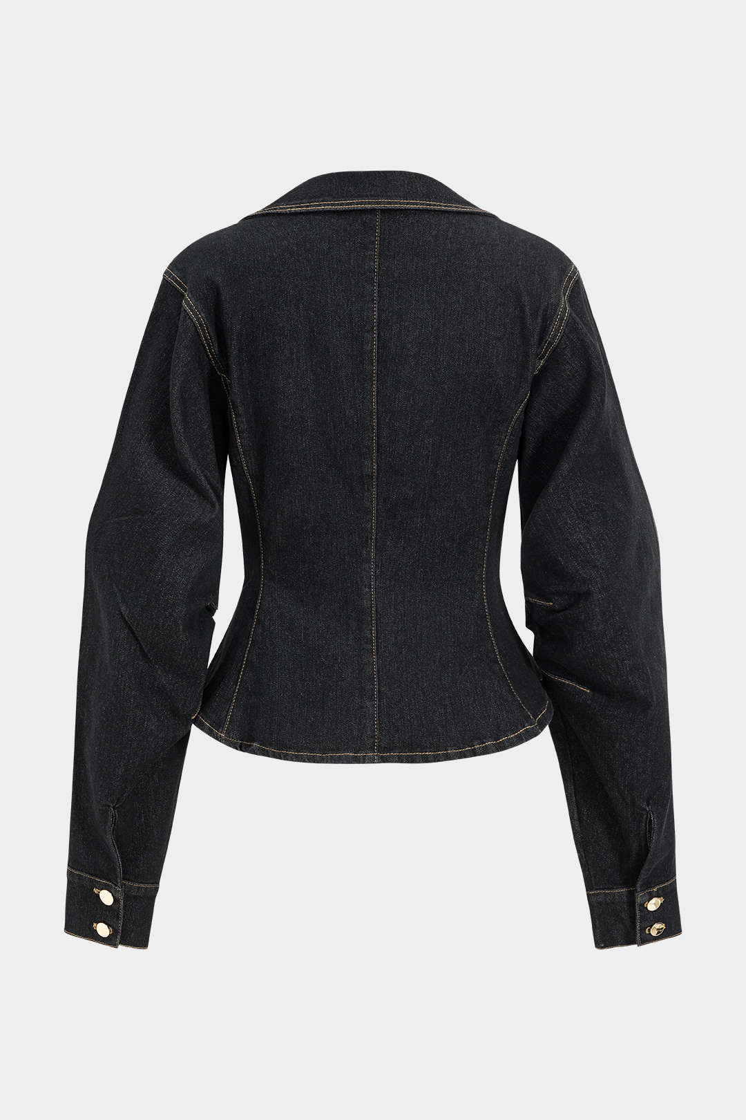 Denim Metalik Düğmeli Dış Giyim
