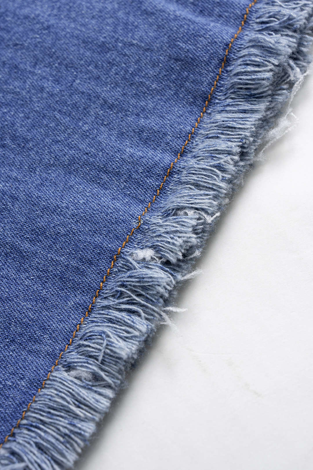 Koyu Mavi Denim 3D Çiçekli Elbise