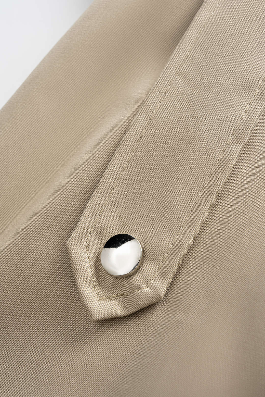 Gri Polyester Terylene Karışımı Kapüşonlu Fermarlı Ceket