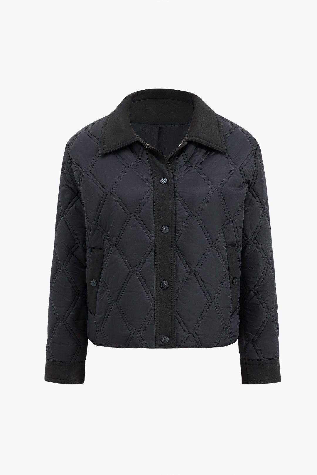 Antrasit Desenli Patchwork Polo Yaka Polyester Kaban