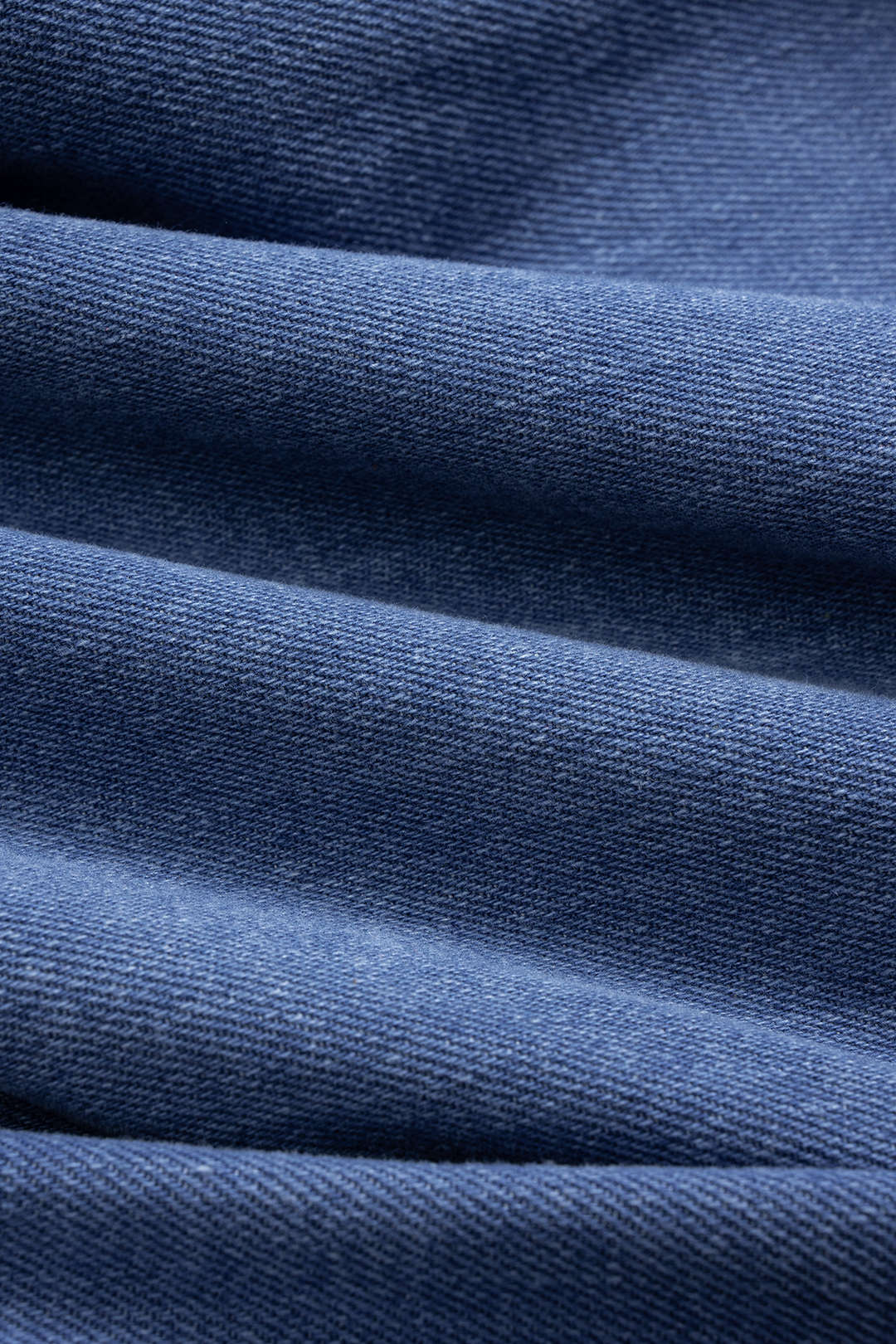 Derinlikli Kot Mavisi Büzgülü Fermuarlı Denim Ceket