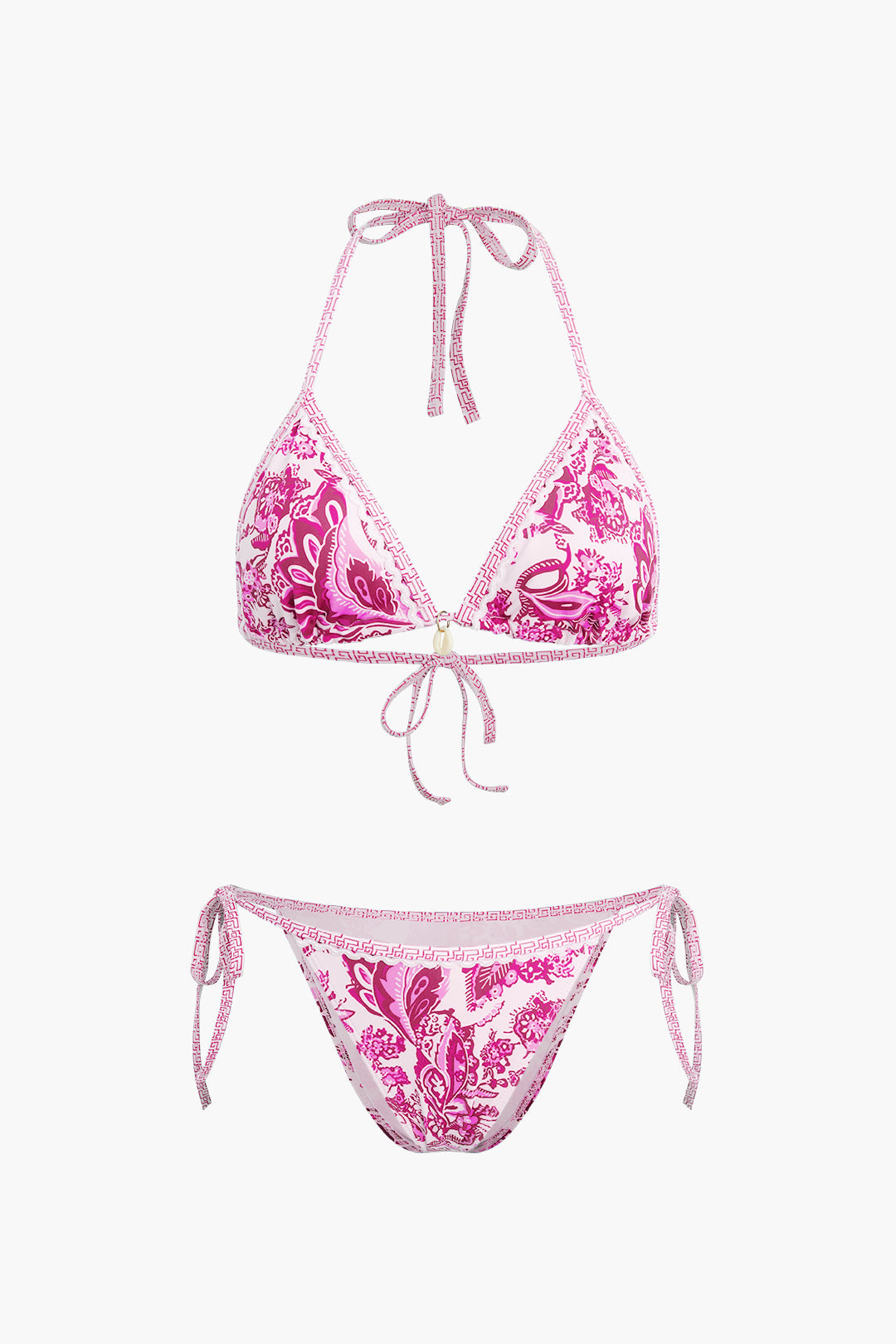 Retro Baskılı Halter Bikini Seti