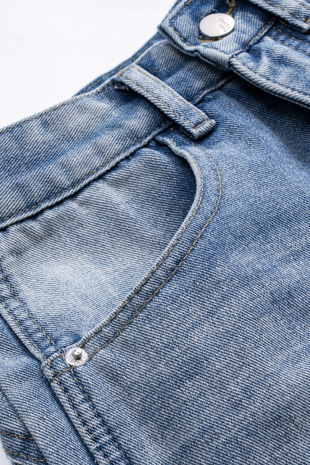 Denim Patchwork Düz Paça Jeanler